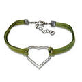 Heart Bracelet with Leather Strap